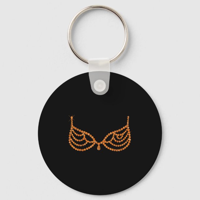 Halloween Orange Bra Design Costume Show  Key Ring (Front)
