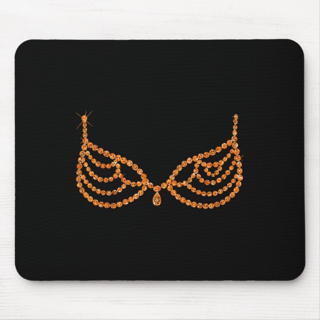 Halloween Orange Bra Design Costume Show  Mouse Mat (Front)