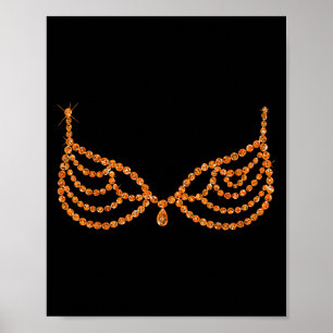 Halloween Orange Bra Design Costume Show Poster
