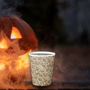 Halloween orange brown stylish paper cups