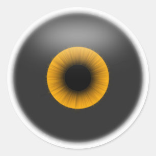 Halloween Orange Eye Eyeball Sticker Tag