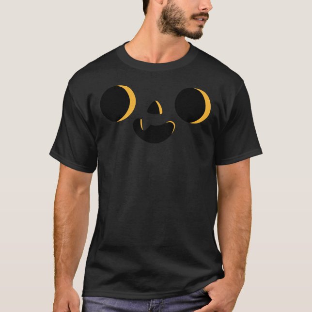 Halloween Orange Happy Cool Pumpkin Face Emoji By  T-Shirt (Front)