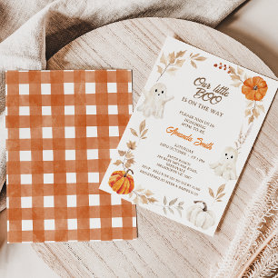 Halloween Orange Our Little Boo Baby Shower Invitation