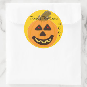Halloween Orange Pumpkin Classic Round Sticker