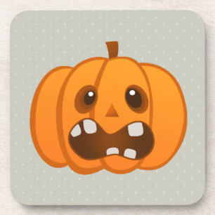 Halloween Orange Pumpkin Jack-o'-lantern Coaster