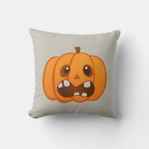 Halloween Orange Pumpkin Jack-o'-lantern Cushion