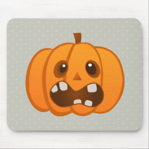 Halloween Orange Pumpkin Jack-o'-lantern Mouse Mat