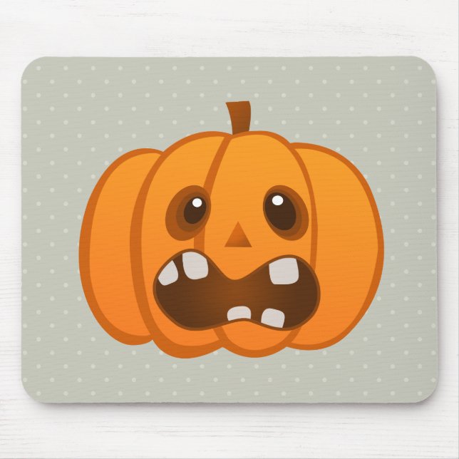 Halloween Orange Pumpkin Jack-o'-lantern Mouse Mat (Front)