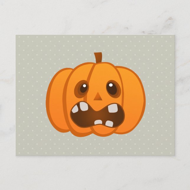 Halloween Orange Pumpkin Jack-o'-lantern Postcard (Front)