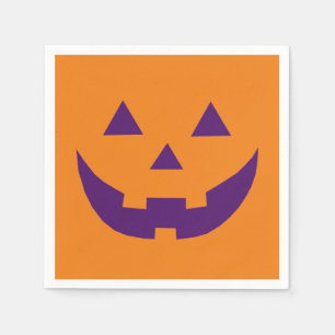 Halloween orange purple Jack o lantern paper Napkin
