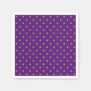 Halloween orange purple polka dots paper napkin