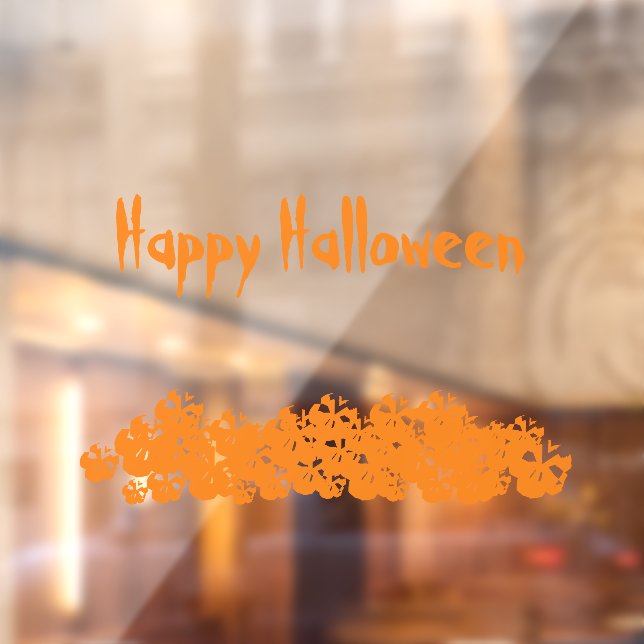 Halloween orange skulls pile custom text  window cling (Sheet 2)