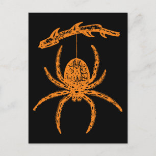 Halloween Orange Spider Postcard
