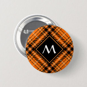 Halloween Orange Tartan 6 Cm Round Badge