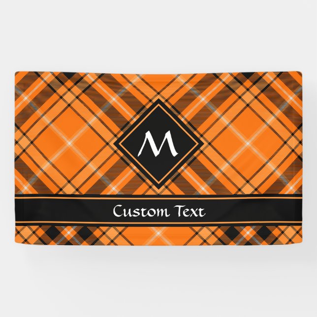 Halloween Orange Tartan Banner (Horizontal)