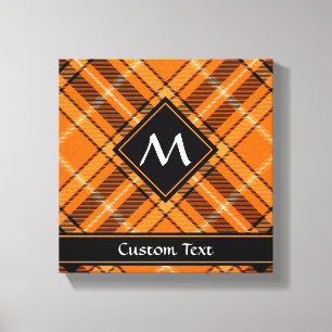 Halloween Orange Tartan Canvas Print