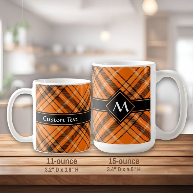 Halloween Orange Tartan Coffee Mug (Creator Uploaded)
