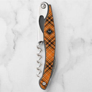 Halloween Orange Tartan Corkscrew