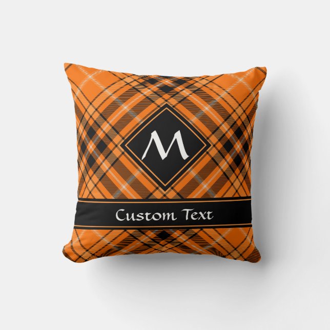 Halloween Orange Tartan Cushion (Front)