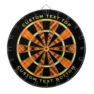 Halloween Orange Tartan Dartboard
