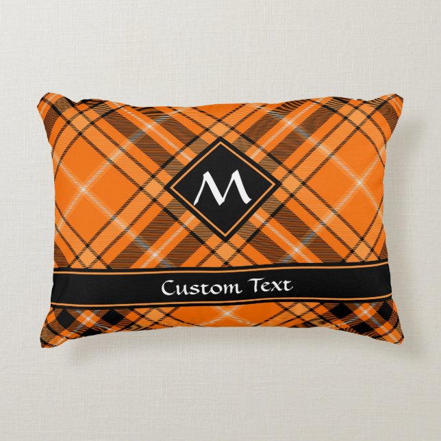 Halloween Orange Tartan Decorative Cushion (Front)
