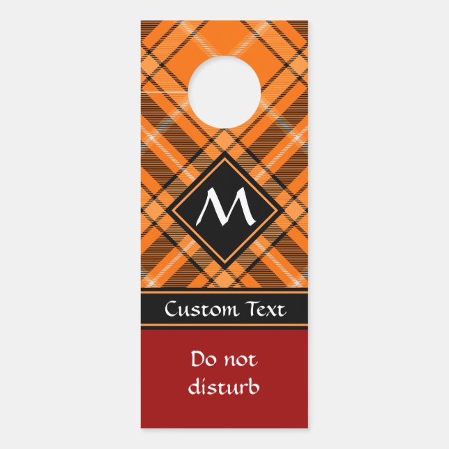 Halloween Orange Tartan Door Hanger (Front)