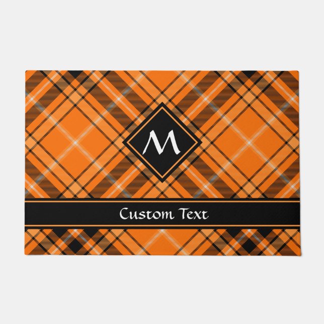 Halloween Orange Tartan Doormat (Front)
