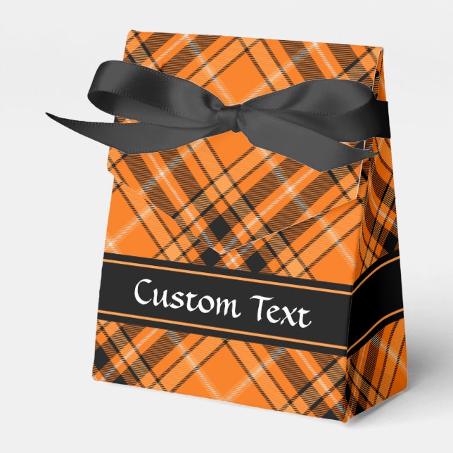 Halloween Orange Tartan Favour Box (Front Side)