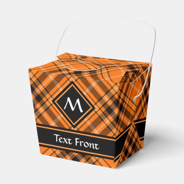 Halloween Orange Tartan Favour Box (Front Side)