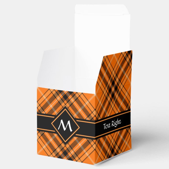 Halloween Orange Tartan Favour Box (Opened)