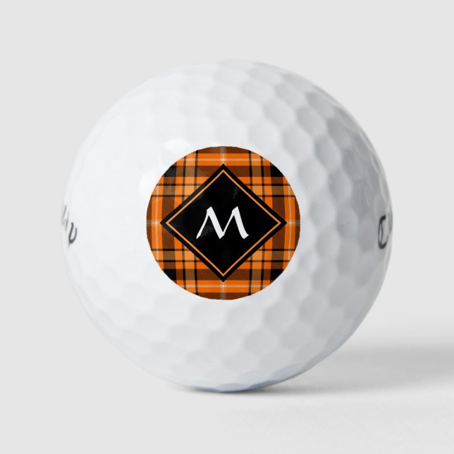 Halloween Orange Tartan Golf Balls (Front)