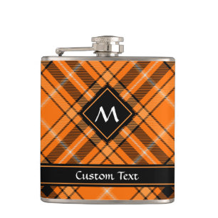 Halloween Orange Tartan Hip Flask