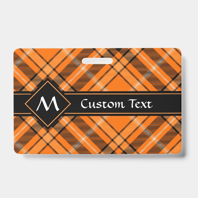 Halloween Orange Tartan ID Badge (Front)