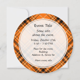 Halloween Orange Tartan Invitation