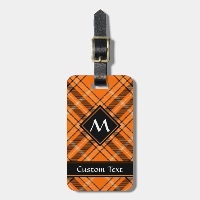 Halloween Orange Tartan Luggage Tag (Front Vertical)