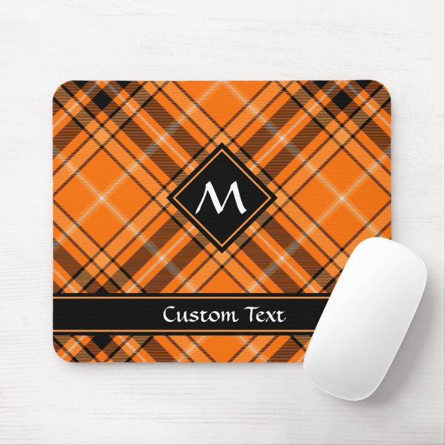 Halloween Orange Tartan Mouse Mat (With Mouse)
