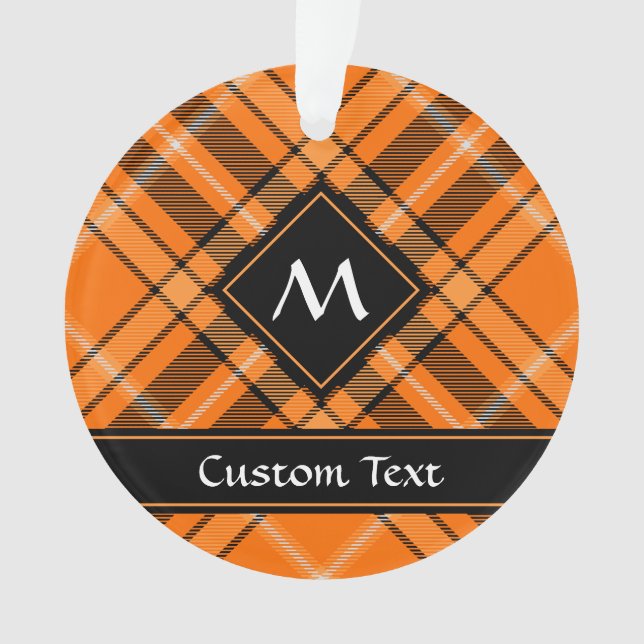 Halloween Orange Tartan Ornament (Front)