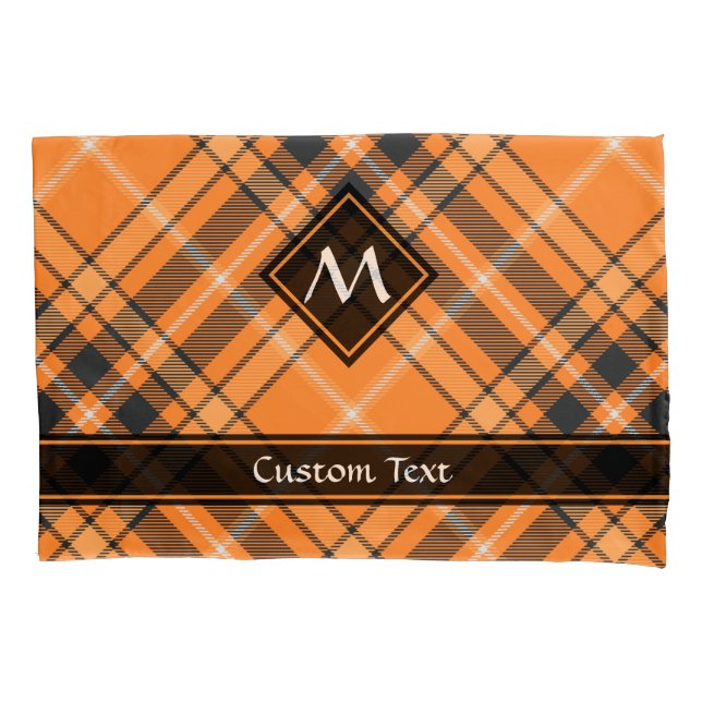 Halloween Orange Tartan Pillowcase (Front)
