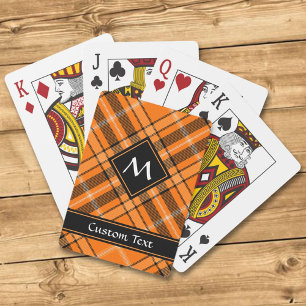 Halloween Orange Tartan Playing Cards