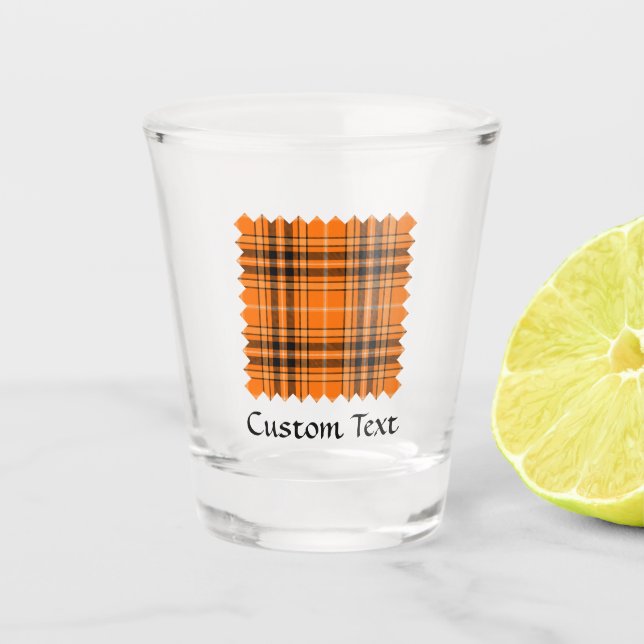 Halloween Orange Tartan Shot Glass (Front)