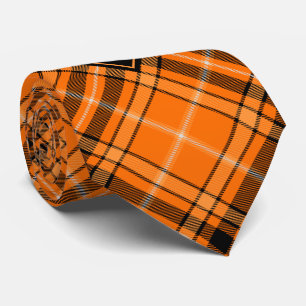 Halloween Orange Tartan Tie