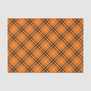 Halloween Orange Tartan Tissue Paper