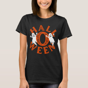 Halloween Orange Typography Ghosts T-Shirt