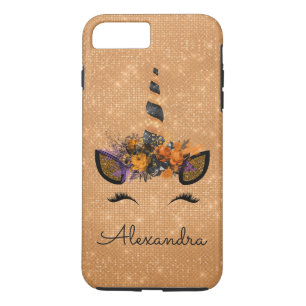 Halloween Orange Unicorn Glitter and Sparkle iPhone 8 Plus/7 Plus Case
