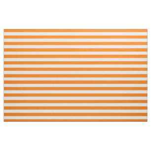 Halloween Orange White Stripes Pattern Modern Chic Fabric