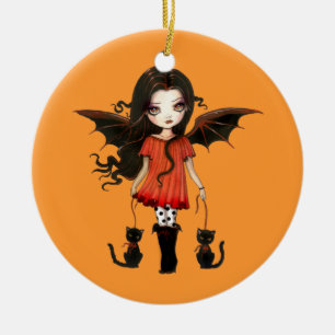 Halloween Ornament Little Vampire with Cats