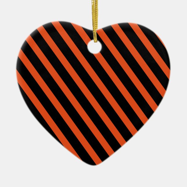 Halloween Ornament-Stripes Ceramic Tree Decoration (Front)