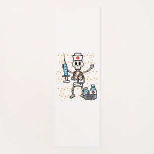 Halloween Orthopaedic Nurse Skeleton Scrub Top Yoga Mat