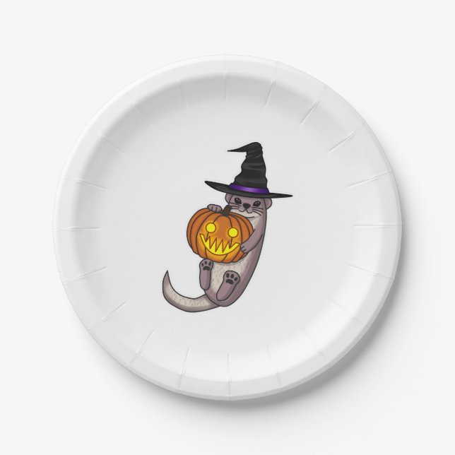 Halloween Otter Paper Plate (Front)