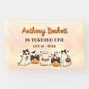 Halloween Our Little Boo 1st Birthday Party Banner